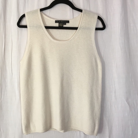 Tesori Tops - Tesori Merino Wool Rayon Blend Knit Sleeveless Top